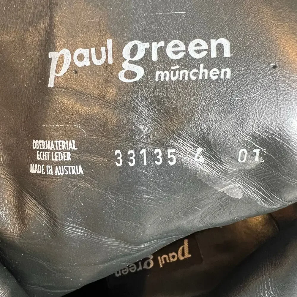 Paul Green Harness Boots 6.5 Black Leather Buckle‎ Cuffed Western Ankle Booties